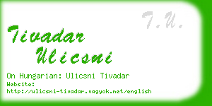 tivadar ulicsni business card